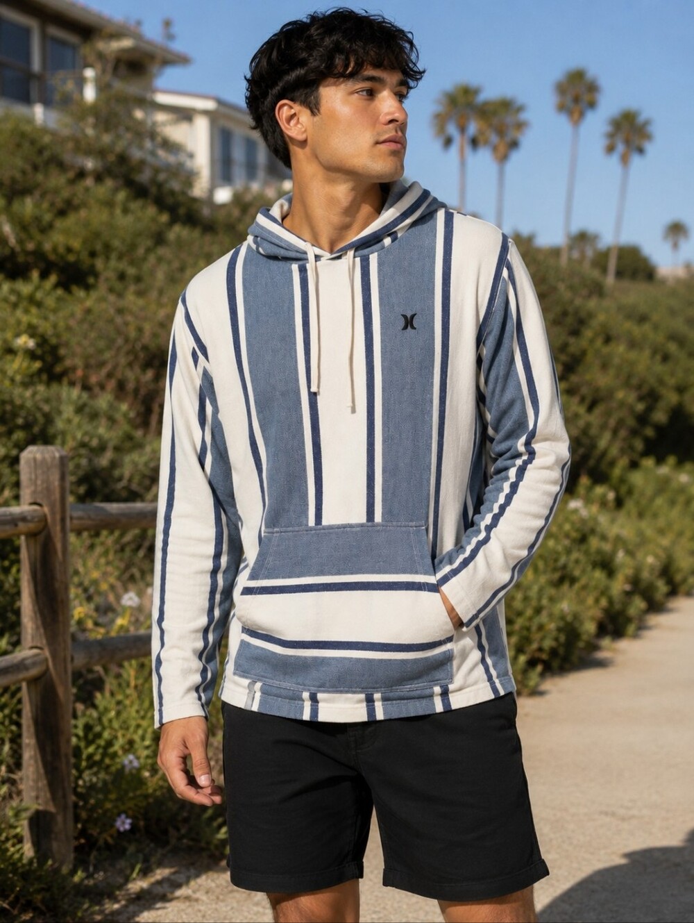 Hurley OG Hooded Poncho In Barely Bone Men's Medium New With Tags
